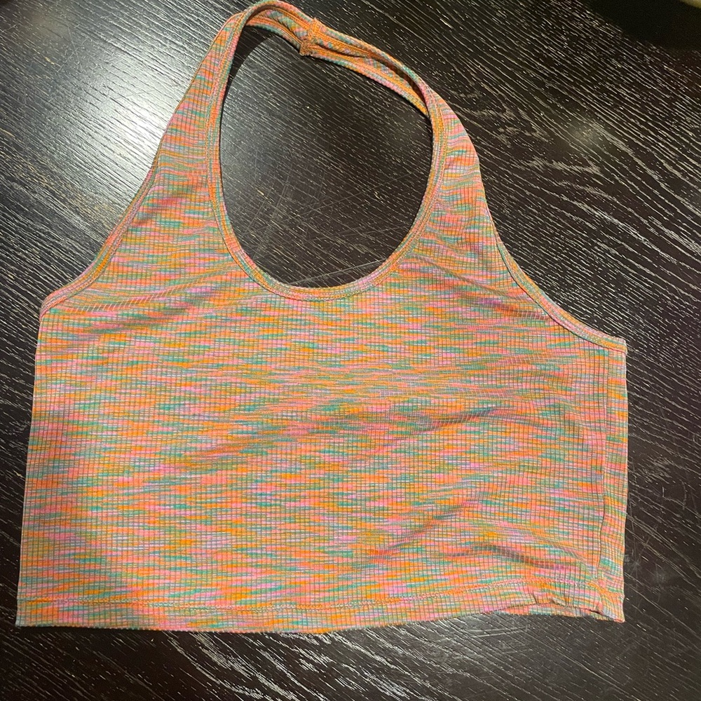Colorful Crop Halter top
